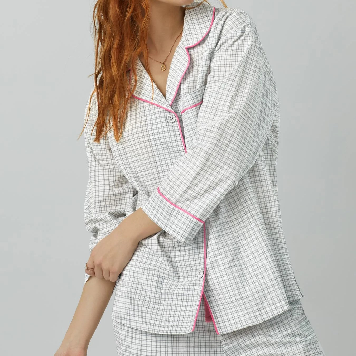 BedHead Cottage Plaid 3/4 Sleeve Cropped PJ set