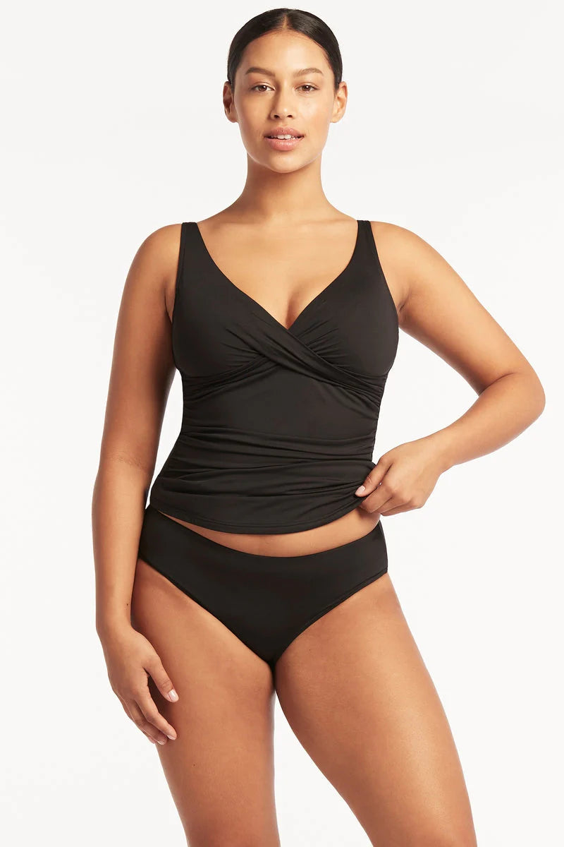 Sea Level Essentials Cross Front Multifit Tankini